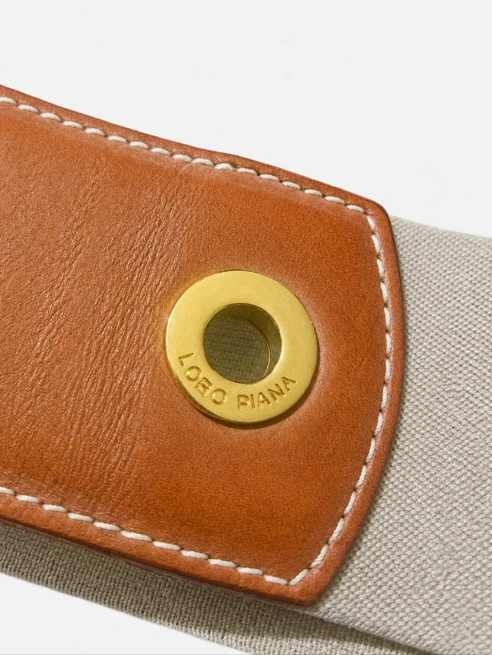 LORO PIANA | Beige Elastic Leather Trim Stretch Belt Made in Italy
